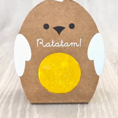 Balle rebondissante facette oiseau Jaune pailleté